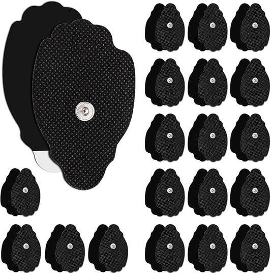 40 Pcs TENS Pads Electrodes, Reusable Long-Lasting Self-Adhesive Non-Irritating Snap for Tens Unit Replacement Patches with Standard 3.5mm Snap-on Connector, Compatible with Belifu, Brilnurse