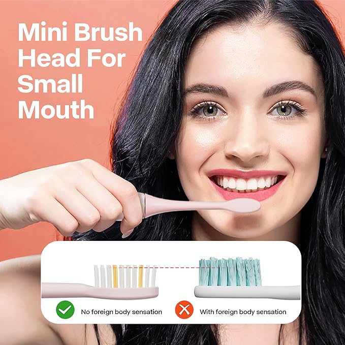 KIWIBIRD Sonic Electric Toothbrush – K1 MINI Slim & Lightweight (85g), 90-Day Battery, with Travel Case & Leather Pouch, IPX7 Waterproof, for Adults & Teens, Ideal for Travel & Sensitive Teeth (White)