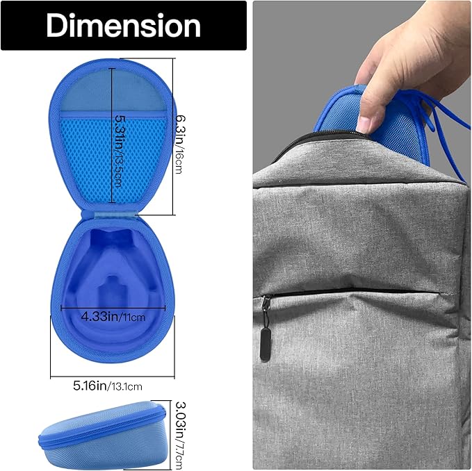 co2CREA Hard Case for SHOKZ New OpenRun Pro 2/1/Mini, OpenRun Standard/Mini, OpenMove, OpenSwim Pro, OpenSwim, Compatible with All SHOKZ Open-Ear Bone Conduction Sport Headphones, Blue Case