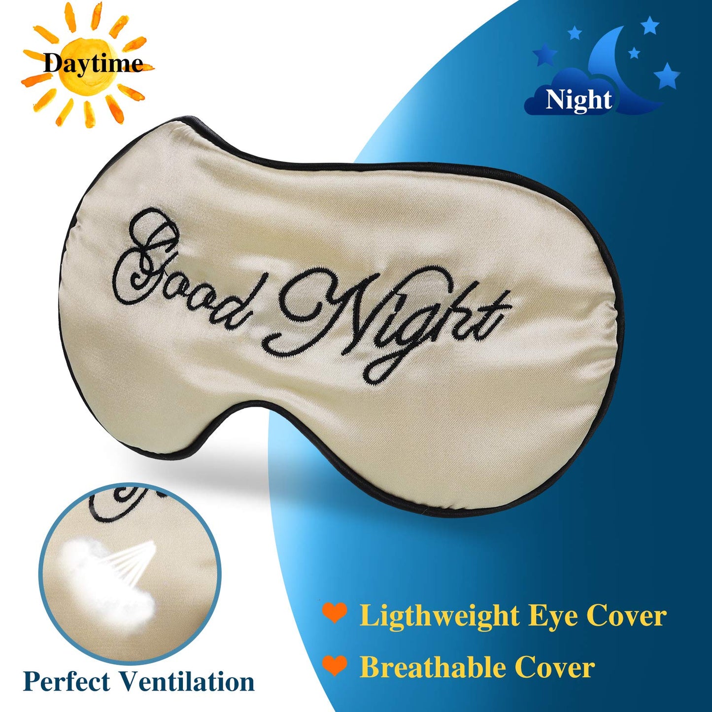 Syhood 6 Pieces Silk Sleep Eye Cover Masks Satin Eye Mask Soft Blindfold Sleeping Mask Adjustable Strap Blinder Night Eyeshade Cover for Women Men Night Travel Nap(Multicolor)