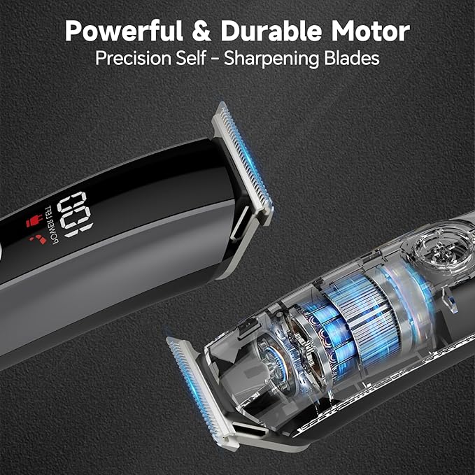 Beard Trimmer for Men, Electric Razor for Nose, Body, Face and Mustache, 5-in-1 Barber Hair Clippers, Cordless Shavers for Men Grooming Kit Ideal Gift