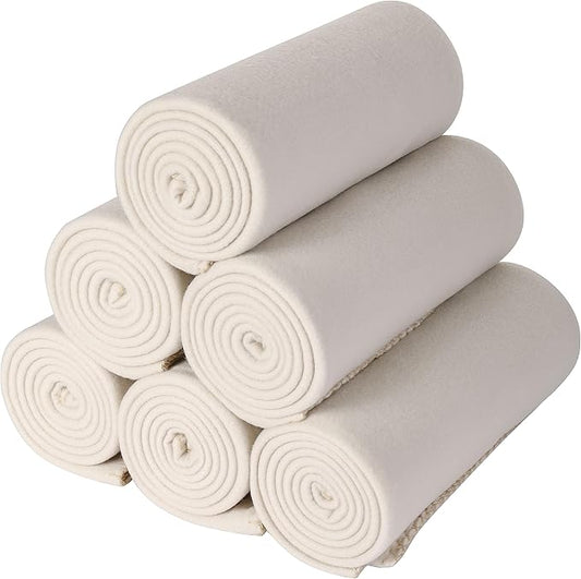 CAI TENG Fleece Throw Blankets 6 Pack Bulk Lightweight Warm Soft 50 x 60 in Kids Blanket Picnic Cozy Fleece Fabric Microfiber Small Blanket for Bed Sofa Office Travel Beige