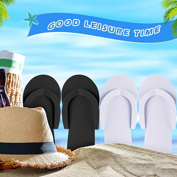 JenPen 60 Pairs Disposable Pedicure Slippers Foam Flip Flops Disposable Flip Flops Multi Color Foldable Pedicure Slippers for Guests Salon Spa Hotel Women