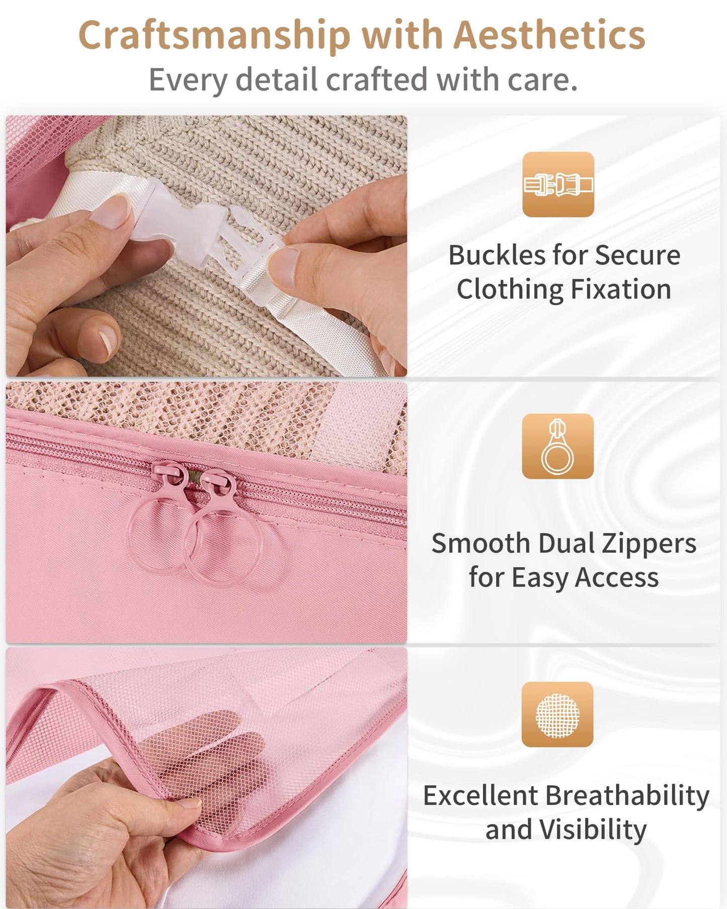 Packing Cubes 11 Set, Suitcase Organizers, Luggage Organizer Bags, Packing Cubes for Travel, with Toiletry Bag, Travel Essentials,Pink