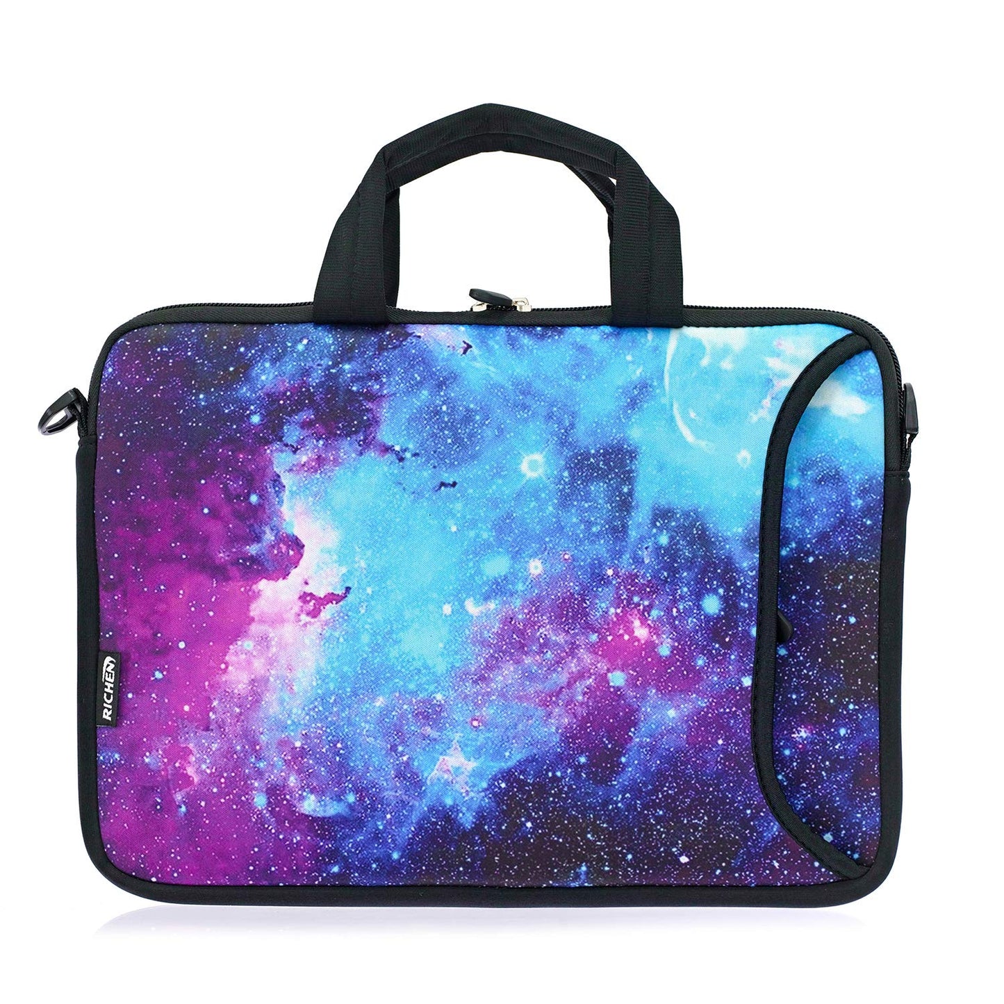 RICHEN 14-15.6 Inch Galaxy Laptop Shoulder Bag Messenger Bag Case Notebook Handle Sleeve Neoprene Soft Carpet Tablet Travel Accessories Pocket