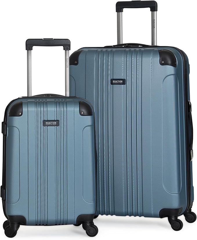 Kenneth Cole REACTION Bounds Lightweight Hardshell 4-Wheel Spinner Luggage, Granite Blue, 2-Piece Set (20" & 28")