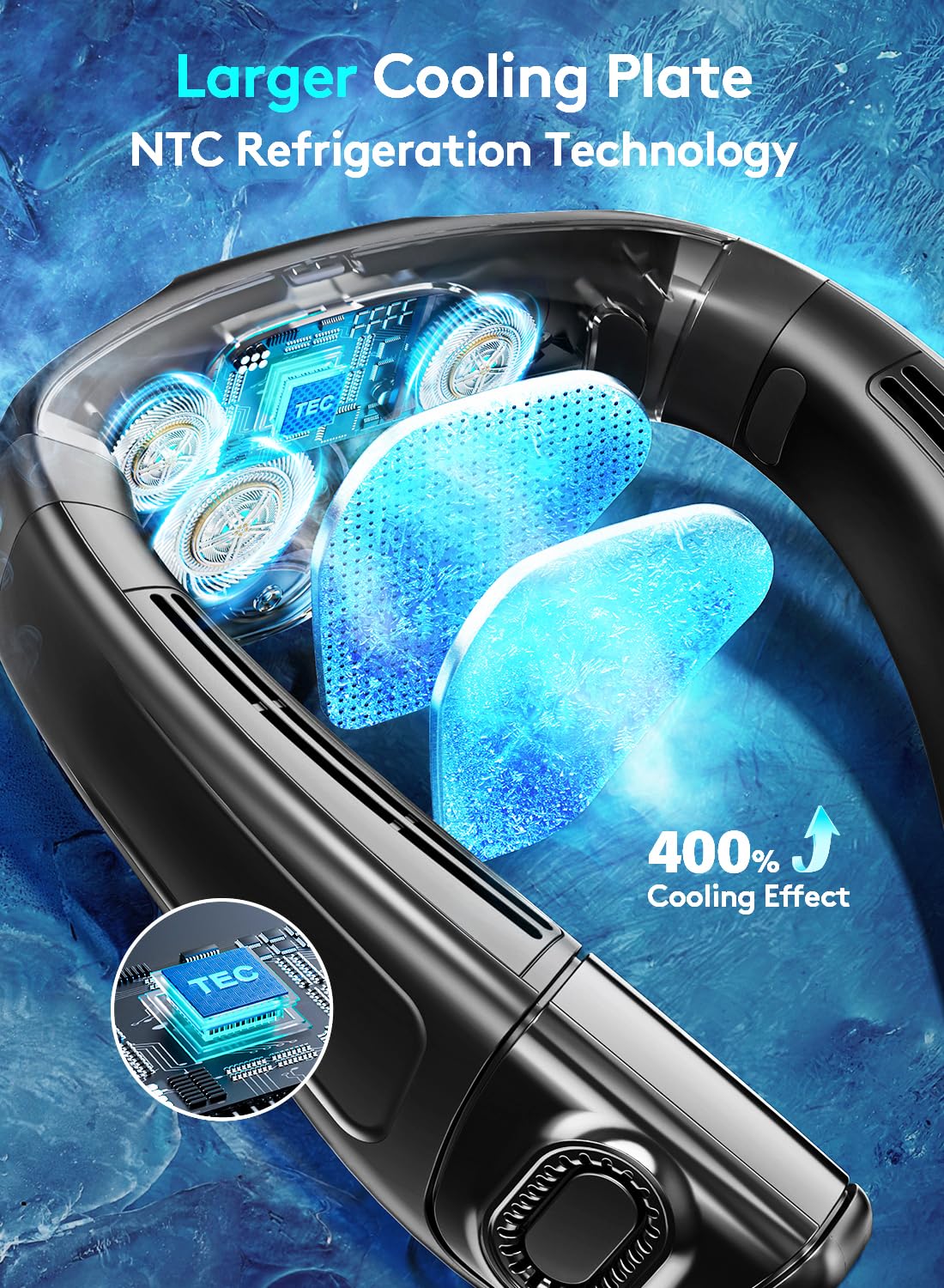 Staholz Neck Air Conditioner Portable, 360° Up-down Airflow Neck Fans, 2 in1 Neck Fan with Cooling Plate, 6000mAh Rechargeable Personal Fan for Men Women Outdoor/Office/Travel