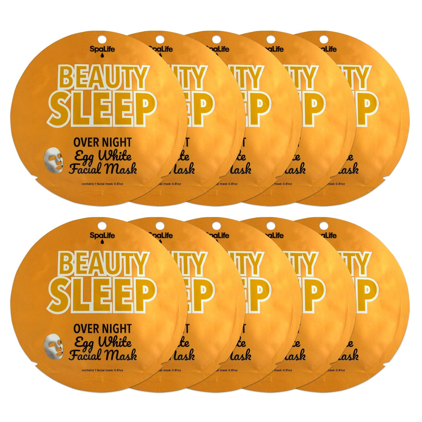 SpaLife Beauty Sleep Overnight Egg White Facial Mask 10 count