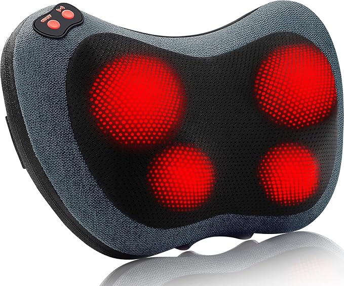 Papillon Neck Massager,Shiatsu Electric Back Massager with Heat,Neck Back Pain Relief Gifts for Mom/Dad/Women/Men,Deep Tissue Kneading Massage Pillow for Shoulder,Legs,Foot,Body Muscle Fatigue Relief