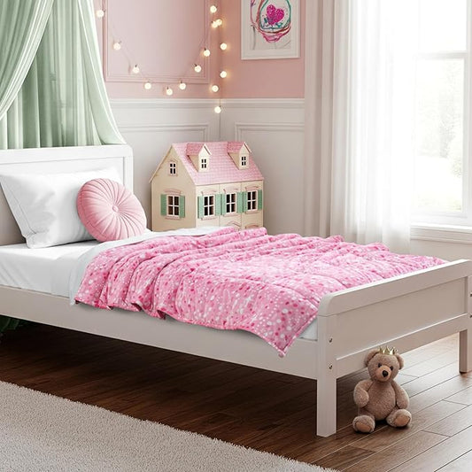 Bare Home Weighted Blanket Twin or Full Size 10lb (40" x 60") - Minky Fleece - Premium Heavy Blanket Nontoxic Glass Beads (Princess, 40"x60")