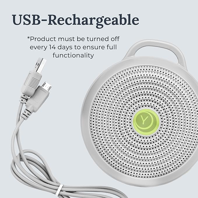 Yogasleep Hushh Portable White Noise Sound Machine for Baby, 3 Soothing Natural Sounds with Volume Control, Compact Size, Noise Canceling for Sleep Aid, Office Privacy, & Meditation, Registry Gift