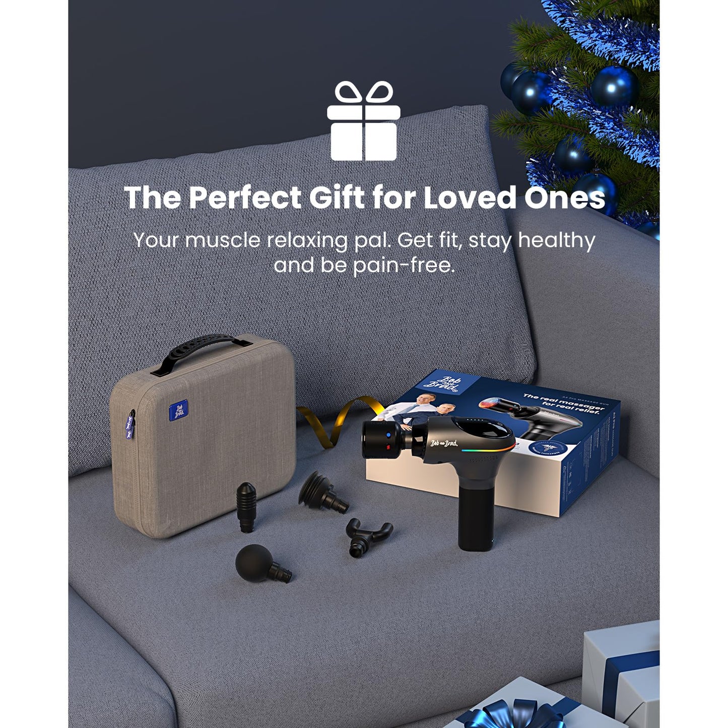 BOB AND BRAD A2 Pro Massage Gun with Heat and Cold Therapy, Professional Percussion Massage Gun Deep Tissue for Athletes Home Gym, Portable Muscle Massager with Force Sensor Light, Ideal Gift