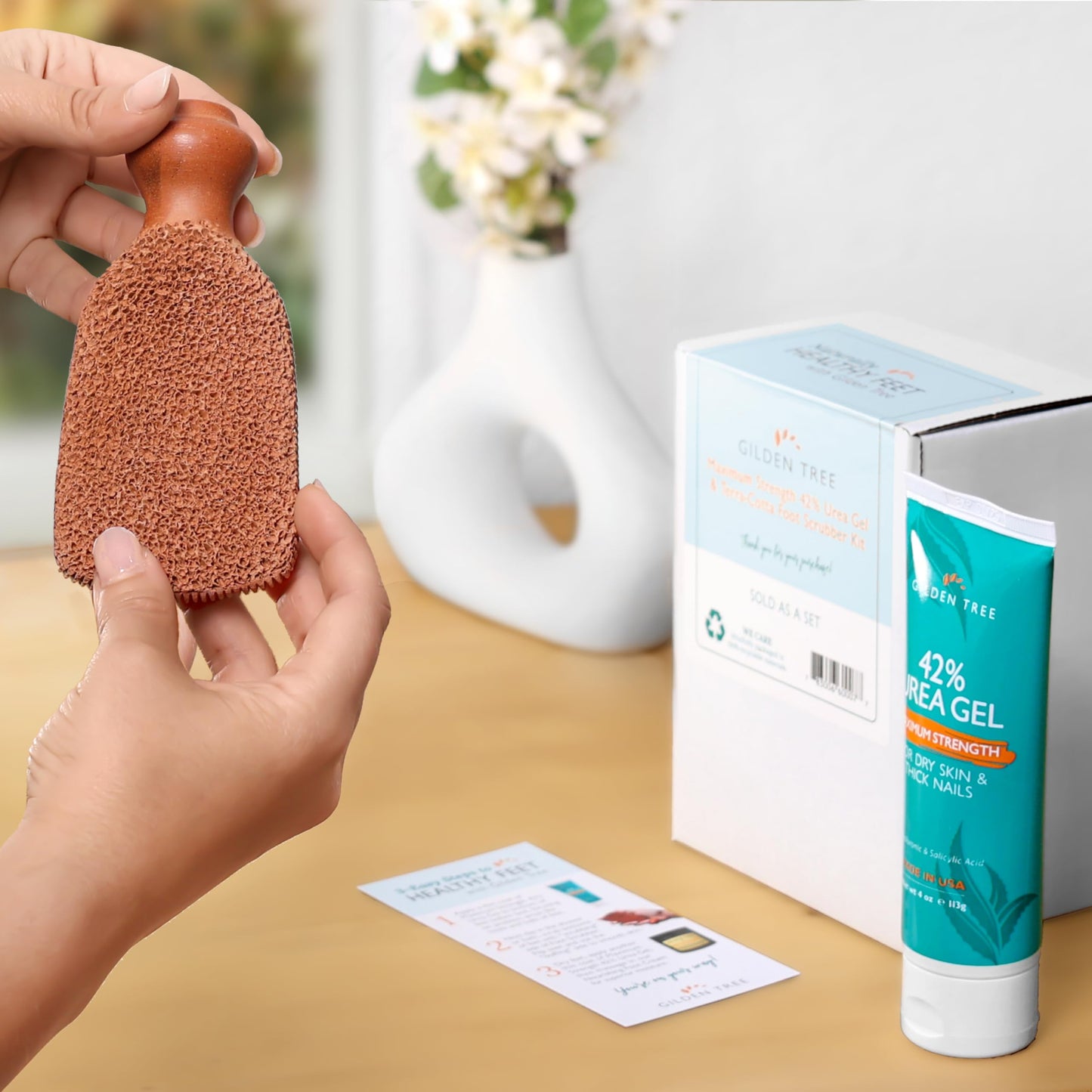 Callus Remover Gel + Foot Scrubber Kit - Pedicure Tools for Dry Cracked Heels