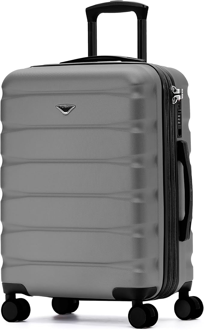 Carry On Suitcase Hardside TSA Lock & USB Port Silent Double Spinner Wheels Maximum Overhead Carry-On Bag Approved For Many Airlines( 22x18x10" ,Charcoal )