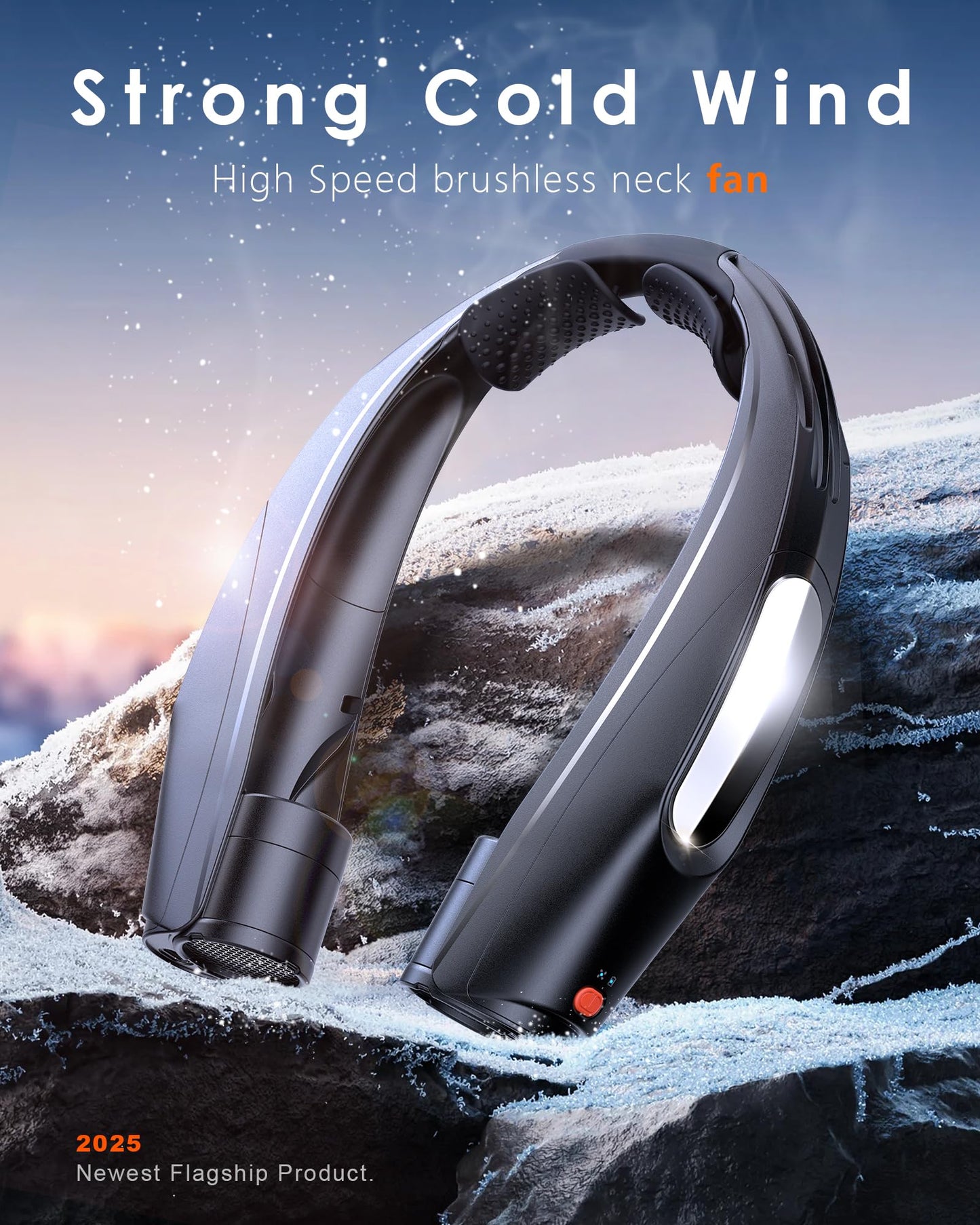 Portable Neck Fan, Hands Free Personal Fan- 6000mAh Battery Operated, USB Rechargeable Fan with 6 Adjustable Speeds, Cooling Wearable Fan for Home, Office, Outdoor, Travel-Black