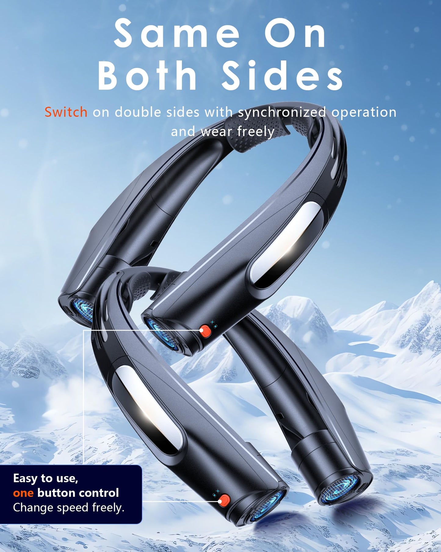 Portable Neck Fan, Hands Free Personal Fan- 6000mAh Battery Operated, USB Rechargeable Fan with 6 Adjustable Speeds, Cooling Wearable Fan for Home, Office, Outdoor, Travel-Black