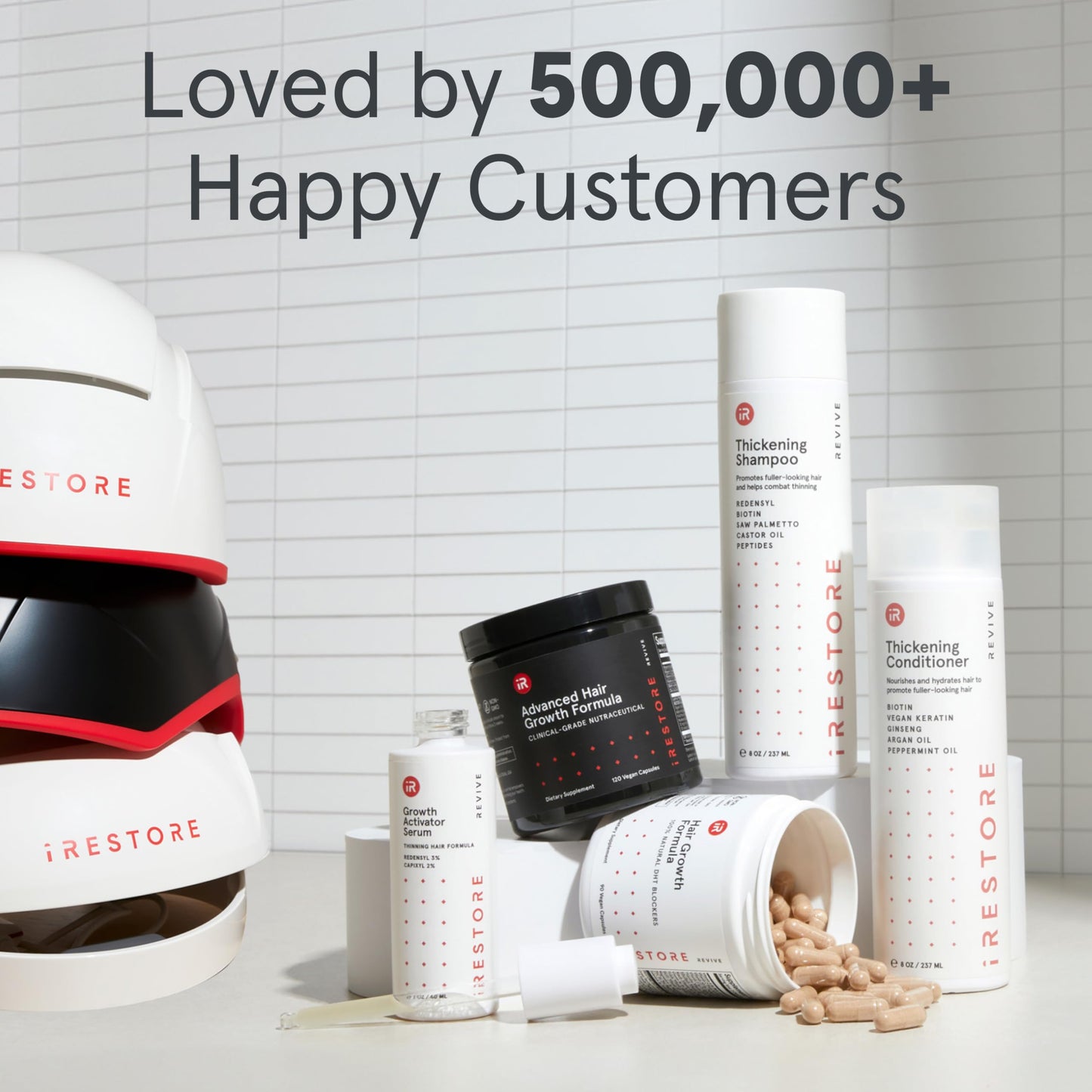 iRESTORE 3-Step Skincare Set Red Light Therapy Essentials Kit, Renew Trio Includes Hydrating Cleanser + Facial Spray + Anti-Aging Face Serum Works Best with iRESTORE Red Light Therapy Mask