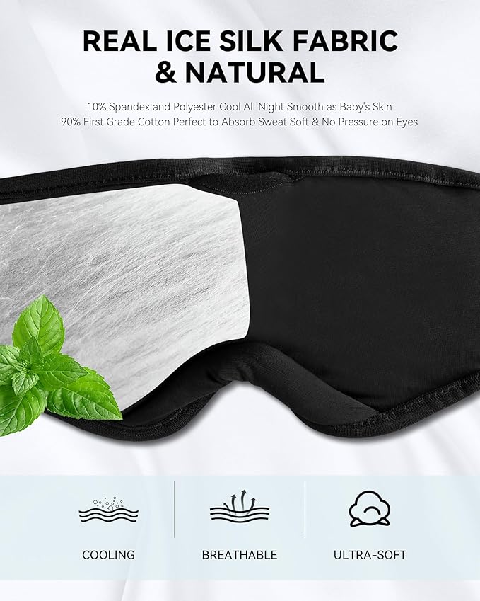 MUSICOZY Sleep Headphones Bluetooth Sleep Eye Mask for Sleeping Wireless Music Sleeping Headphones Headband Eye Mask Sleep Earbuds for Side Sleepers Men Women with Speakers Cool Tech Gadgets