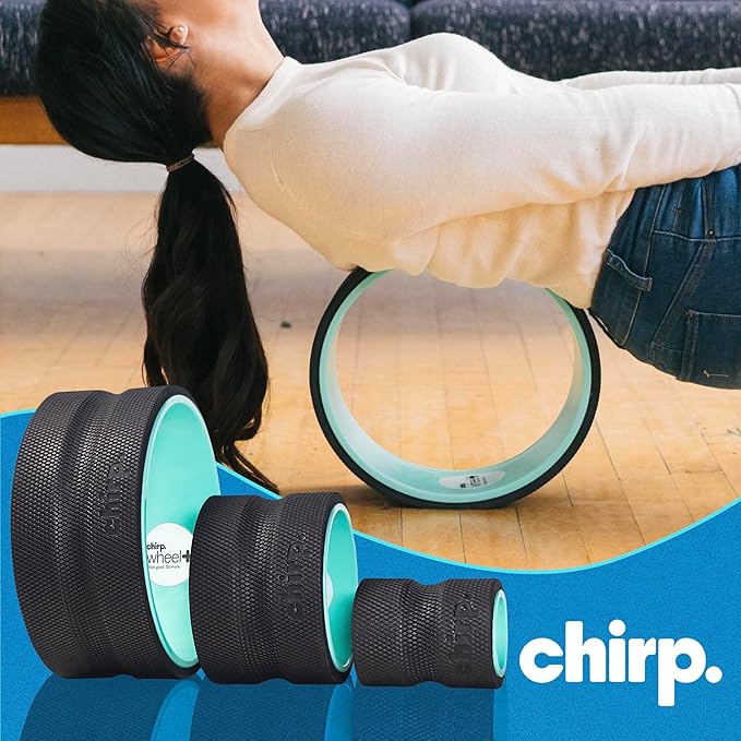Chirp Wheel Foam Roller – Targeted Back & Neck Relief, Lumbar Spine Stretcher, Spinal Decompression Back Stretcher, Massage Roller with Density Foam for Physical Therapy, Supports 500lbs, 3-Pack Mint