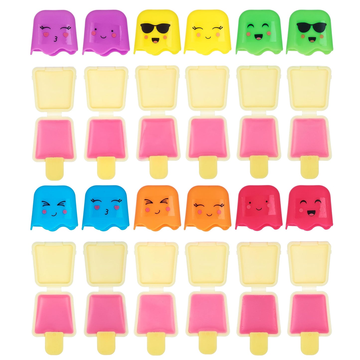 12pc Pucker Pop Novelty Lip Gloss Set - Girls Cosmetics Mini Popsicle Lip Gloss Collection, Lip Gloss for Kids, Safe, Non Toxic Kids Makeup Set