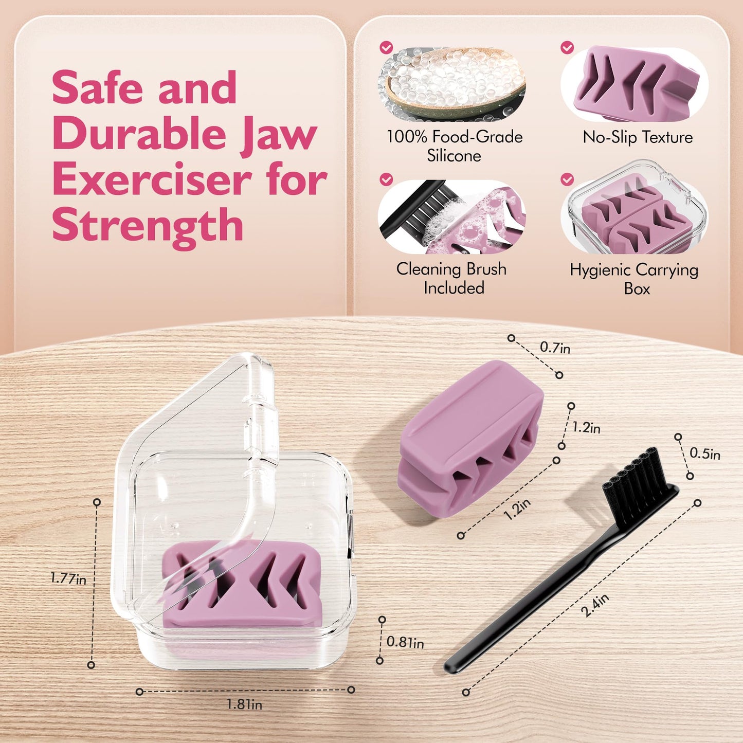 Azrra Jaw Exerciser for Women & Men, 4 Resistance Levels (8pcs) Jawline Shaper Exerciser, Jaw Trainer Double Chin Eliminator for Jawline Face Toning & Strengthening