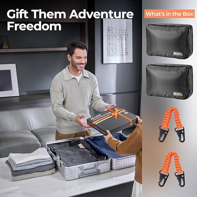 Apex Series Vacuum Bags for Travel Luggage, 180° Open, Reusable Compression Bags for Carry On Suitcases and Backpack, Vacuum Seal Packing Cube for Cloth (2Large No Pump)