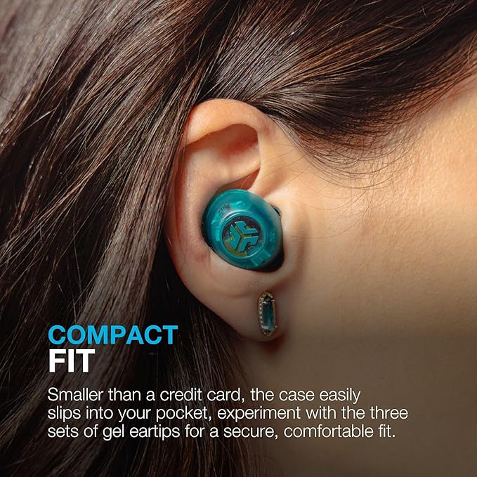 JLab Go Pop ANC True Wireless Earbuds & Charging Case, Transparent Neon Green, Active Noise Cancelling, 10mm Drivers, Dual Connect, Customize Your Sound with App, Be Aware Mode, MEMS Microphone