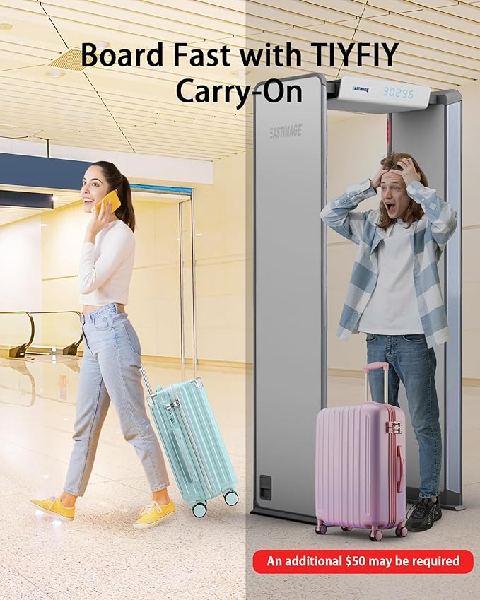 20 Inch Carry On Luggage With Cup Holder & USB Port, Airline Approved TSA-locked Luggage, Lightweight PC Material Travel Suitcase With 360° Spinner Wheel (20in-Blue, 20in)