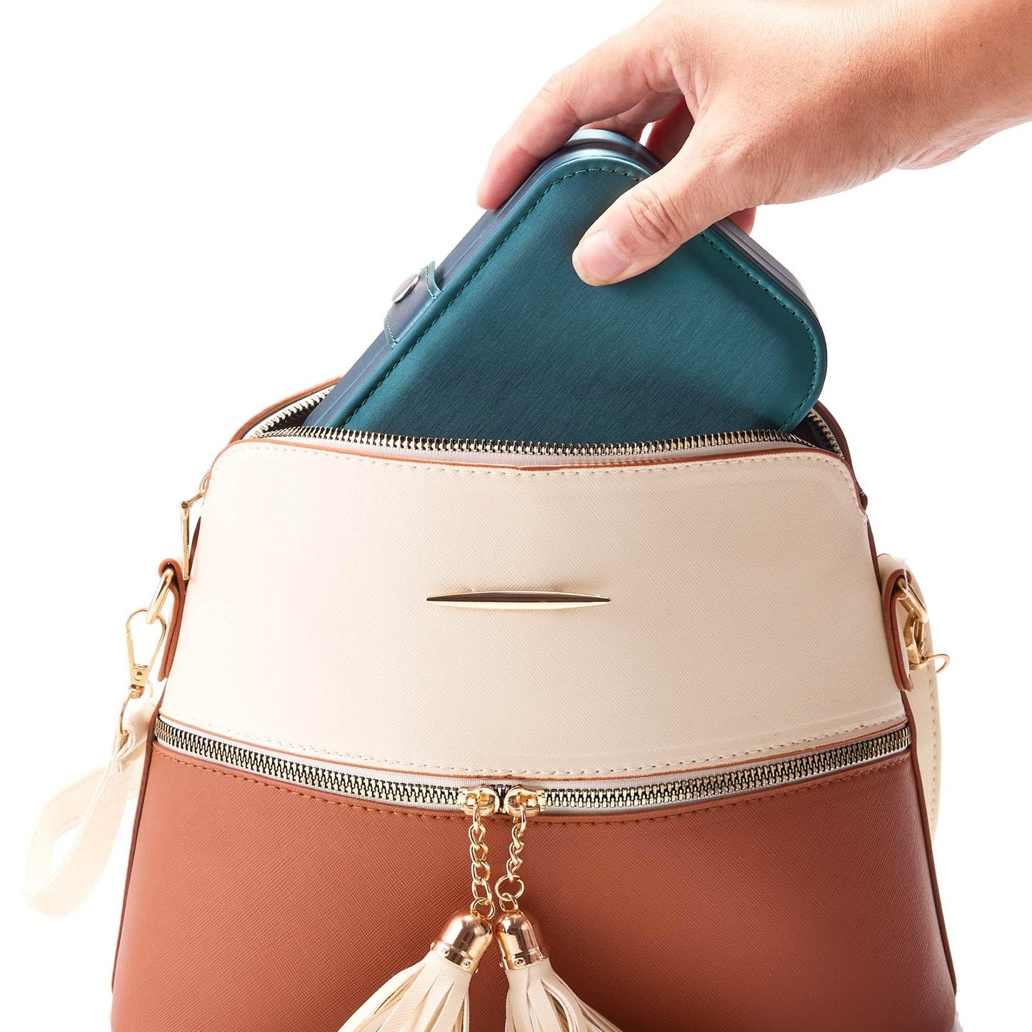 Arcbt Travel Jewelry Case, 100% Anti-Tangle, Marquetry Work PU Leather Travel Jewelry Organizer with Microfiber Lining, Precision Single Thread Sewing Small Jewelry Box, Best Women's Christmas Gift