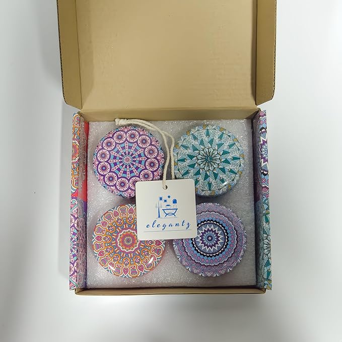 ELEGANTZ Scented Candles Gift Set – 4 Assorted Travel Tin Candles with Flower Petals, Rich Fragrance for Aromatherapy, Home Decor – Perfect for Housewarming, Birthdays, Spa, Bath, Meditation