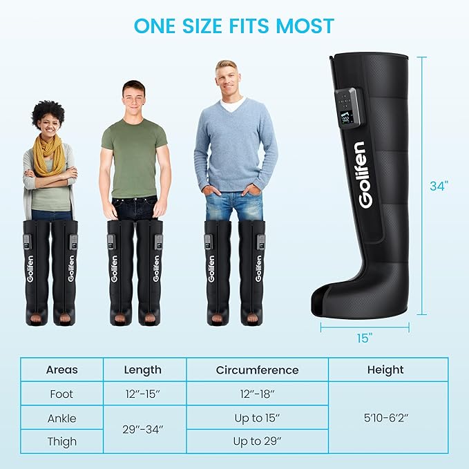 Cordless Leg Compression Massager, Portable Compression Boots with 5 Air Chambers, Full Leg Massager for Circulation & Muscle Pain Relief, Holiday Birthday Gift for Athletes Men Women