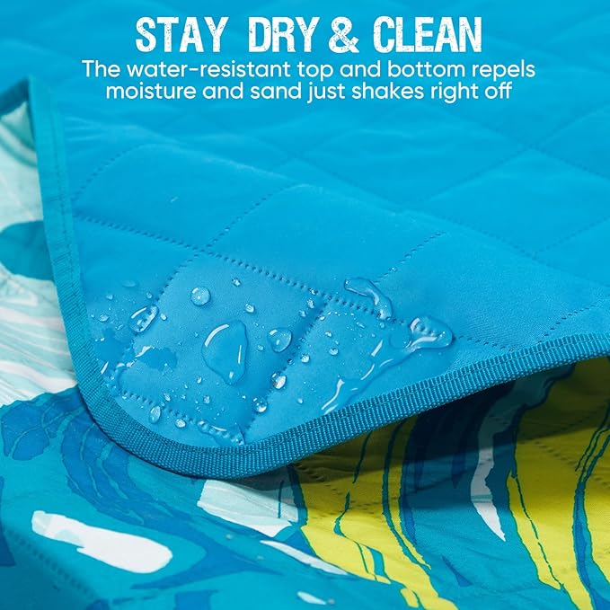 Beach Blanket Waterproof Sandproof Picnic Blankets 70” x 57” Camping Foldable Beach Mat Sand Free Large Portable Washable Play Mat Lightweight for Outdoor Park