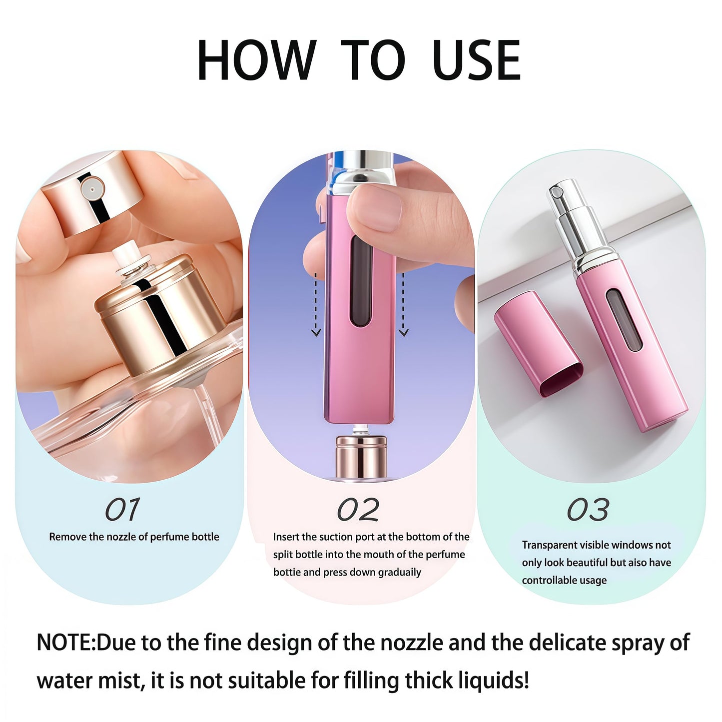 sangzisally 8ML Mini Refillable Perfume, Portable Atomizer Bottle Refillable Perfume Spray, Atomizer Perfume Spray Bottle for Travel,Refill Pump Case for Traveling and Outgoing
