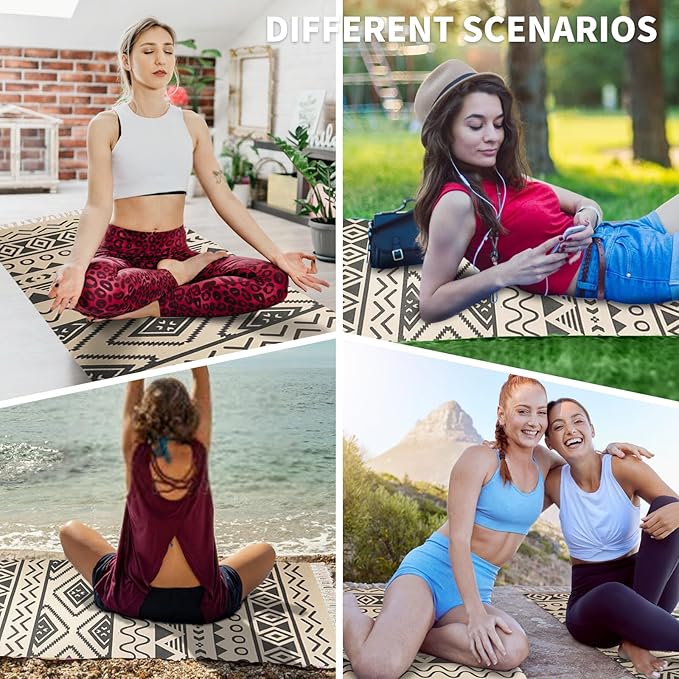 Cifupy Handmade Organic Yoga Mat made with Organic Cotton Yoga Mat - Non Slip Hand-Woven Foldable Yoga Rug Provides Excellent Comfort, Traction & Support for Indoor & Outdoor Use - 24 x 72 Inches