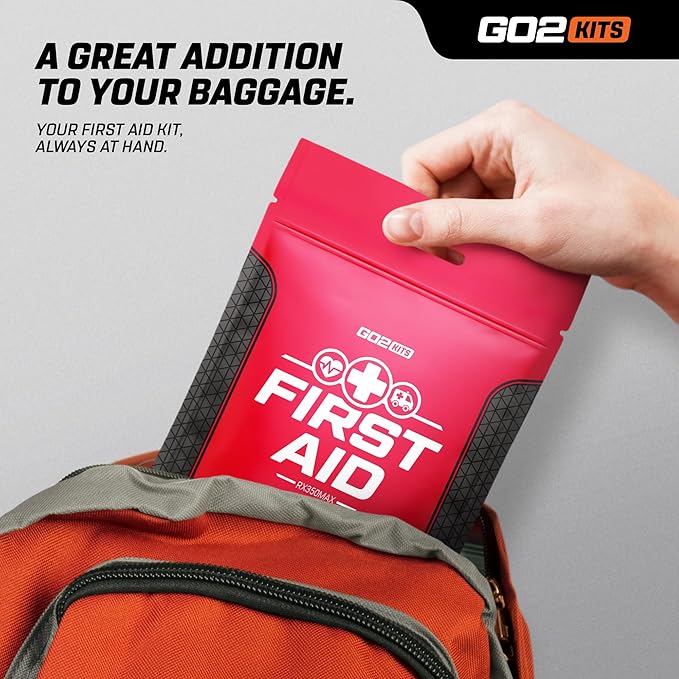 54-Piece First Aid Kit, Basic Plus Emergency First Aid Kit for Home, Work & Travel, Red, 1000-Pack (RX350MAX)