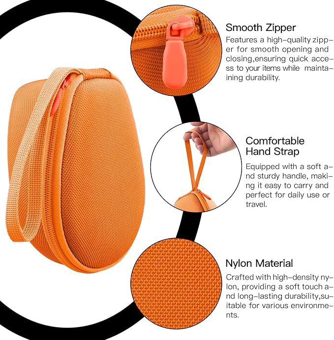 co2CREA Hard Case for SHOKZ New OpenRun Pro 2/1/Mini, OpenRun Standard/Mini, OpenMove, OpenSwim Pro, OpenSwim, Compatible with All SHOKZ Open-Ear Bone Conduction Sport Headphones, Orange Case