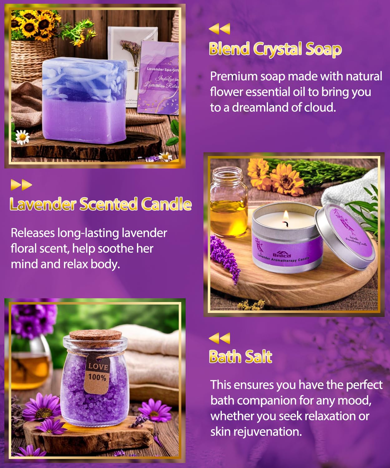 Luxury Bath Gift Set for Women, 12 Pcs Relaxing Lavender Spa Gifts for Women, Self Care Gifts For Mom Wife Girlfriend Sister - Happy Birthday, Christmas, Valentine's Day, Mothers Day Gifts