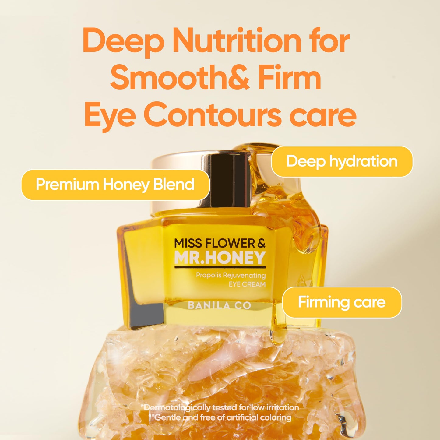 BANILA CO Miss Flower & Mr Honey Propolis Rejuvenating Eye Cream | Nourishing Moisturizer with Propolis Extract & Royal Jelly | Hydrating Korean Skincare for Youthful Radiance (20 ml / 0.67 oz)