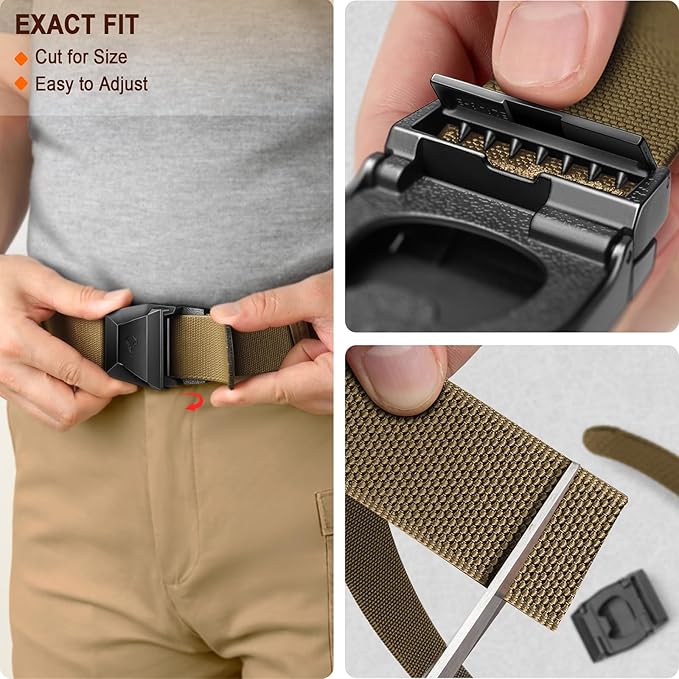 BULLIANT Men Belt 2 Pack,Nylon Web Holster Belt Stretch for Gift Men Outdoor Work Sports Hunting Hiking,Quick Release