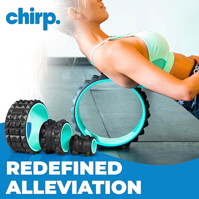 Chirp Wheel XR 3-Pack - 10” Acupressure, 6” Knot-Kneading Thumb, 4” Neck & Headache Relief, High Density Foam Massage Roller Set for Deep Tissue Back Roller & Muscle Therapy, Supports 500lbs, Mint