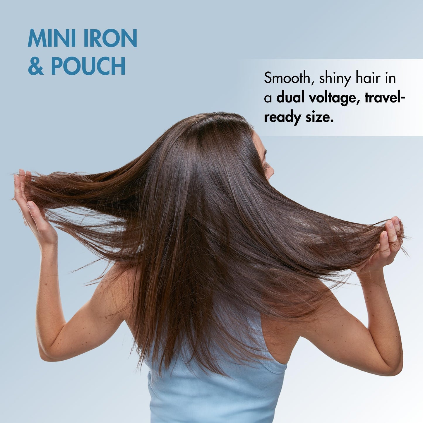 BaBylissPRO Nano Titanium Mini Straightening Iron Blue 0.5 Inch