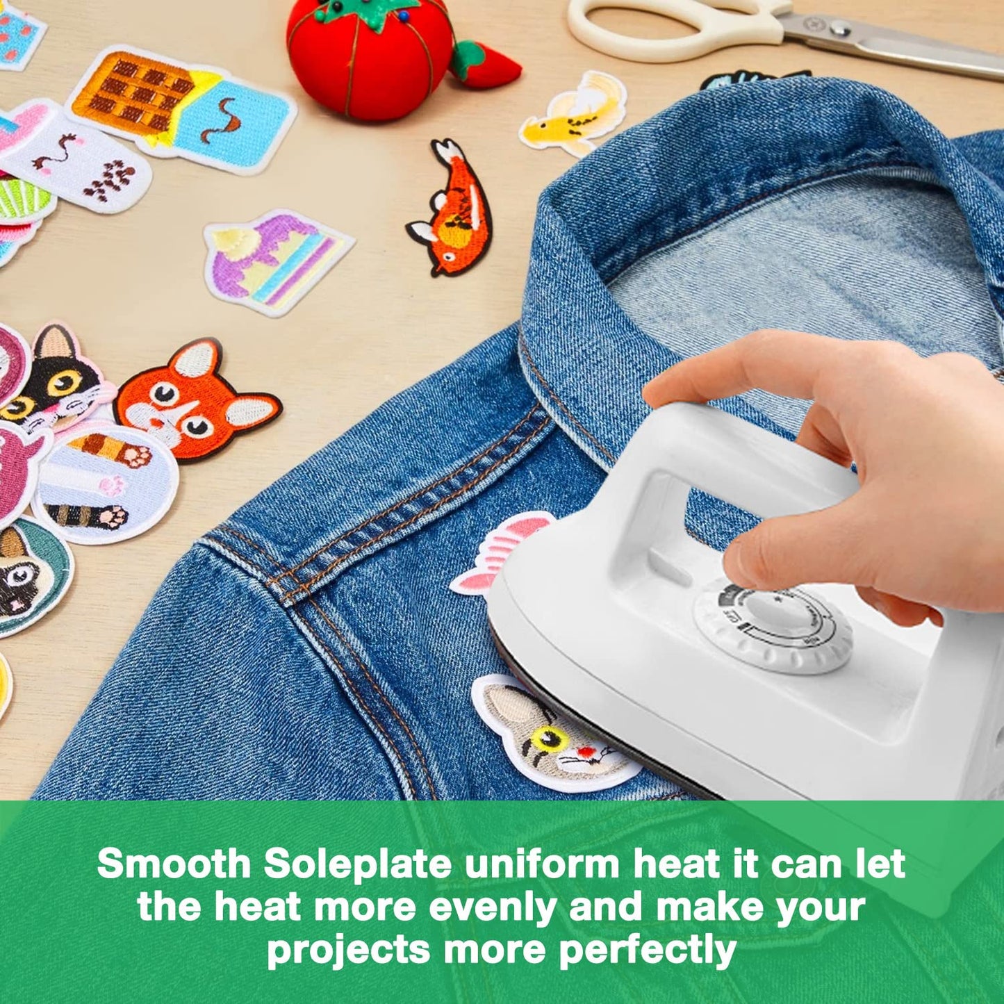 Mini Iron for Crafts Quilting, Travel Iron Household Iron Easy Iron Supplies Mini Electric Iron, Mini Heat Press Machine Sewing Sachine (White)