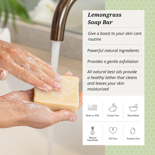 Lizush Lemongrass 6-Piece Spa Gift Set for Women - Relaxing Self-Care Basket, Luxury Handmade Body Care Items for Premium Relaxation - with Love - Handmade in The USA