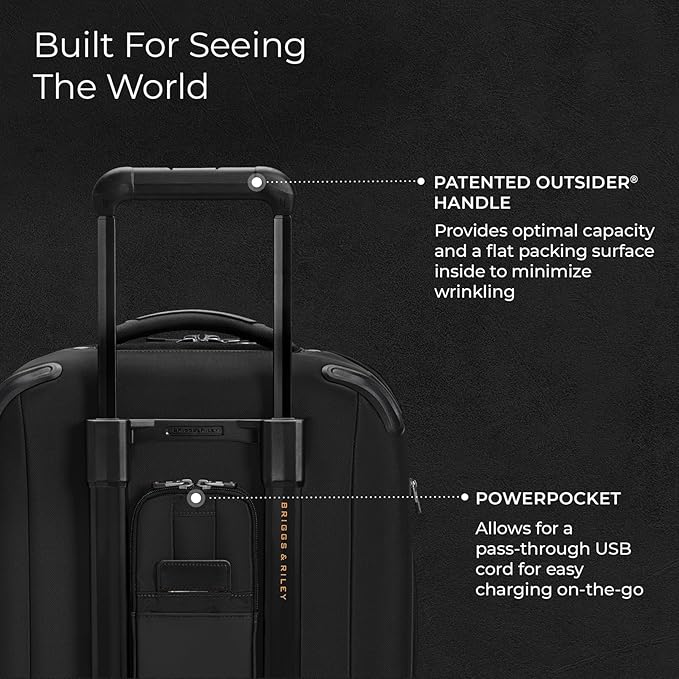 Briggs & Riley International 21" Carry On Expandable Spinner - Luggage for Travel, Suitcases with Wheels, Softside Rolling Bag for Men & Women - ZDX Collection, Black