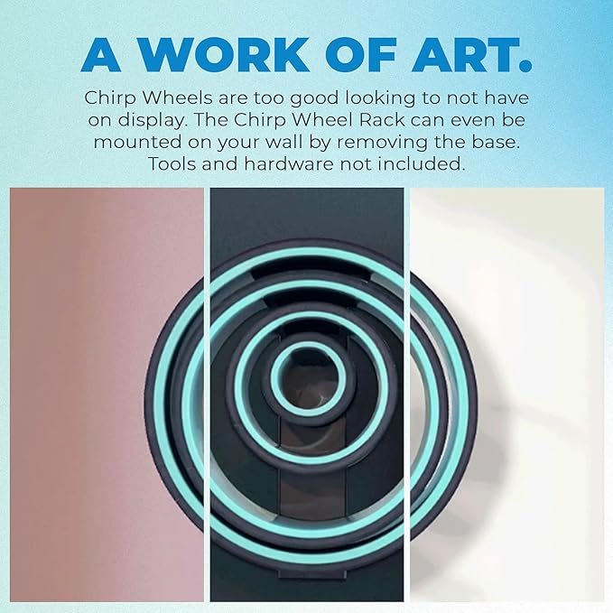 Chirp Focus Muscle Roller Handle and Wheel Rack - Equipment for Deeper Muscle Recovery and Secure Storage, Best Combined with 4-Inch Focus Wheel - 15.5" (39cm)