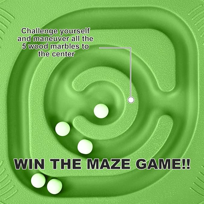 Kids Maze Balance Board - Wobble Trainer for Ski Surf Snowboard, Non-Slip Sensory Rocker Ages 3-12, Core Therapy & Skate Prep