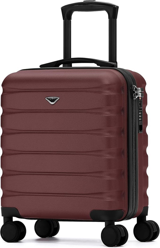 Carry On Suitcase Hardside Built In TSA Lock & USB Port Silent Double Spinner Wheels Maximum Underseat Carry-On Bag For American & United Approved Airlines( 18x14x8" ,Burgundy )