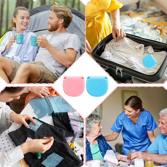 AHQiZFX 20 Pack Portable Sewing Tool Kits, Mini Travel Sewing Kit, Beginner Emergency Sewing Repair Kit with Threads Scissors Hand Sewing Needles, Plastic Sewing Kit, DIY Sewing Supplies (Blue, Pink)