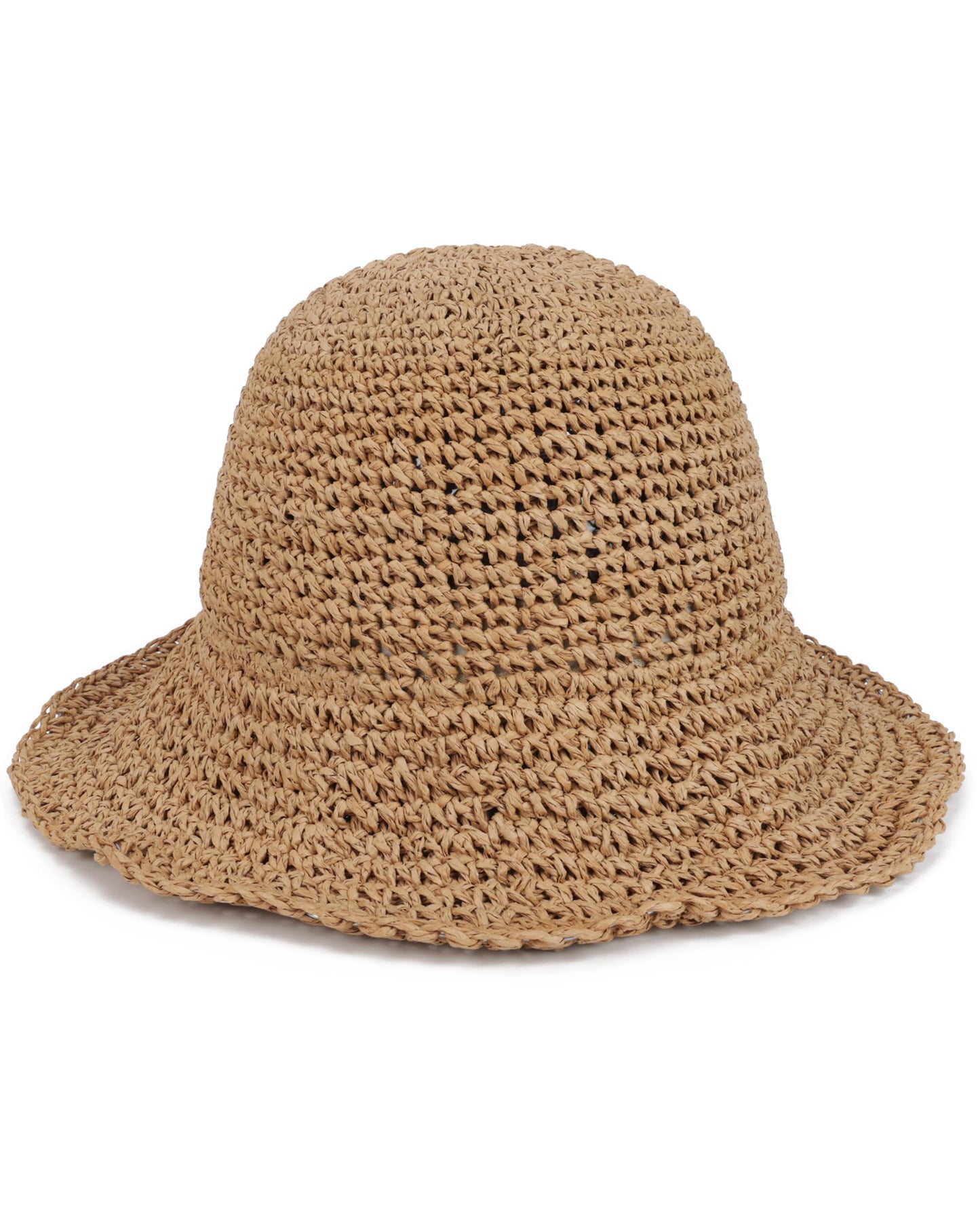 Womens Wide Brim Straw Sun Hat Foldable Floppy Crochet Beach Hat for Summer (US, Alpha, One Size, Khaki)