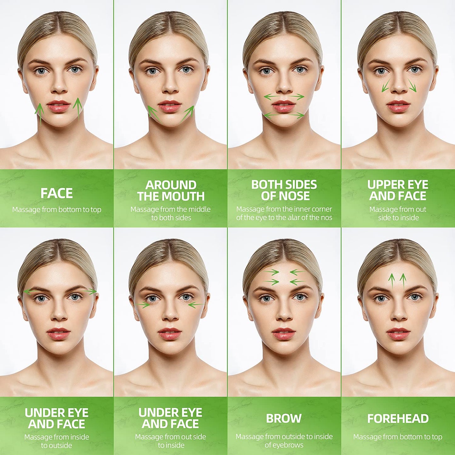 Natural Jade Roller and Gua Sha Set for Face Eyes Tool Jade Facial Roller Noiseless Facial Massage Roller